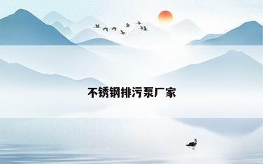 不锈钢排污泵厂家