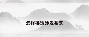怎样挑选沙发布艺