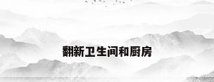翻新卫生间和厨房