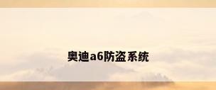 奥迪a6防盗系统