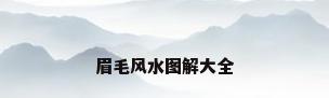 眉毛风水图解大全