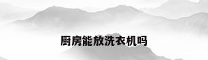 厨房能放洗衣机吗