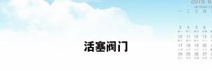 活塞阀门