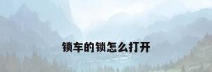 锁车的锁怎么打开