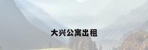 大兴公寓出租