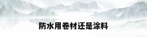 防水用卷材还是涂料