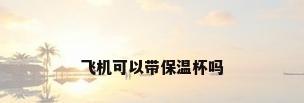 飞机可以带保温杯吗