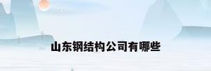 山东钢结构公司有哪些