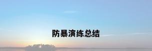 防暴演练总结