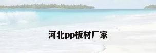 河北pp板材厂家