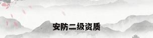 安防二级资质