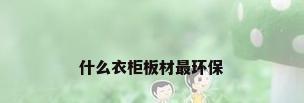 什么衣柜板材最环保