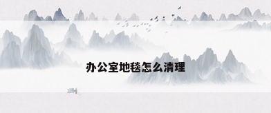 办公室地毯怎么清理
