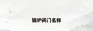 锅炉阀门名称