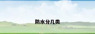 防水分几类