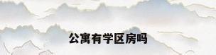 公寓有学区房吗