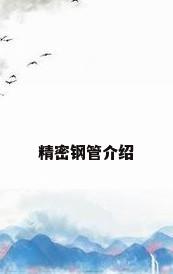 精密钢管介绍