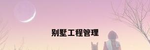 别墅工程管理