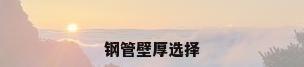 钢管壁厚选择
