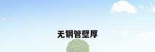 无钢管壁厚