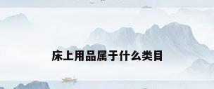 床上用品属于什么类目