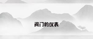 阀门的仪表