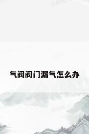 气阀阀门漏气怎么办
