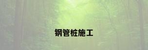 钢管桩施工