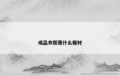 成品衣柜用什么板材