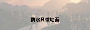 防水只做地面