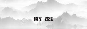 锁车 违法