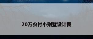 20万农村小别墅设计图