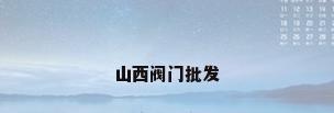山西阀门批发