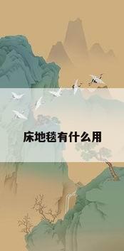 床地毯有什么用