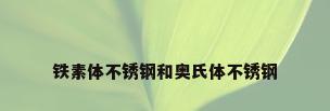铁素体不锈钢和奥氏体不锈钢
