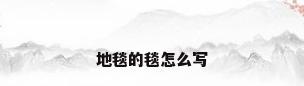 地毯的毯怎么写
