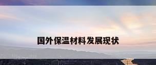 国外保温材料发展现状