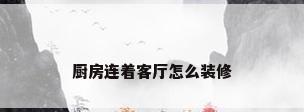 厨房连着客厅怎么装修