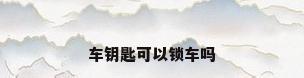 车钥匙可以锁车吗