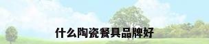 什么陶瓷餐具品牌好
