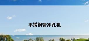 不锈钢管冲孔机