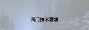 阀门技术要求