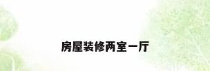 房屋装修两室一厅