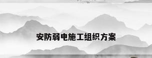 安防弱电施工组织方案