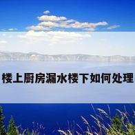 楼上厨房漏水楼下如何处理