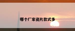 哪个厂家瓷片款式多