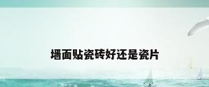 墙面贴瓷砖好还是瓷片