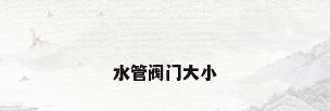 水管阀门大小