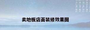 卖地板店面装修效果图