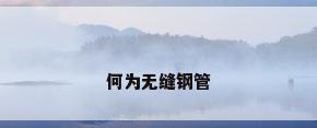 何为无缝钢管